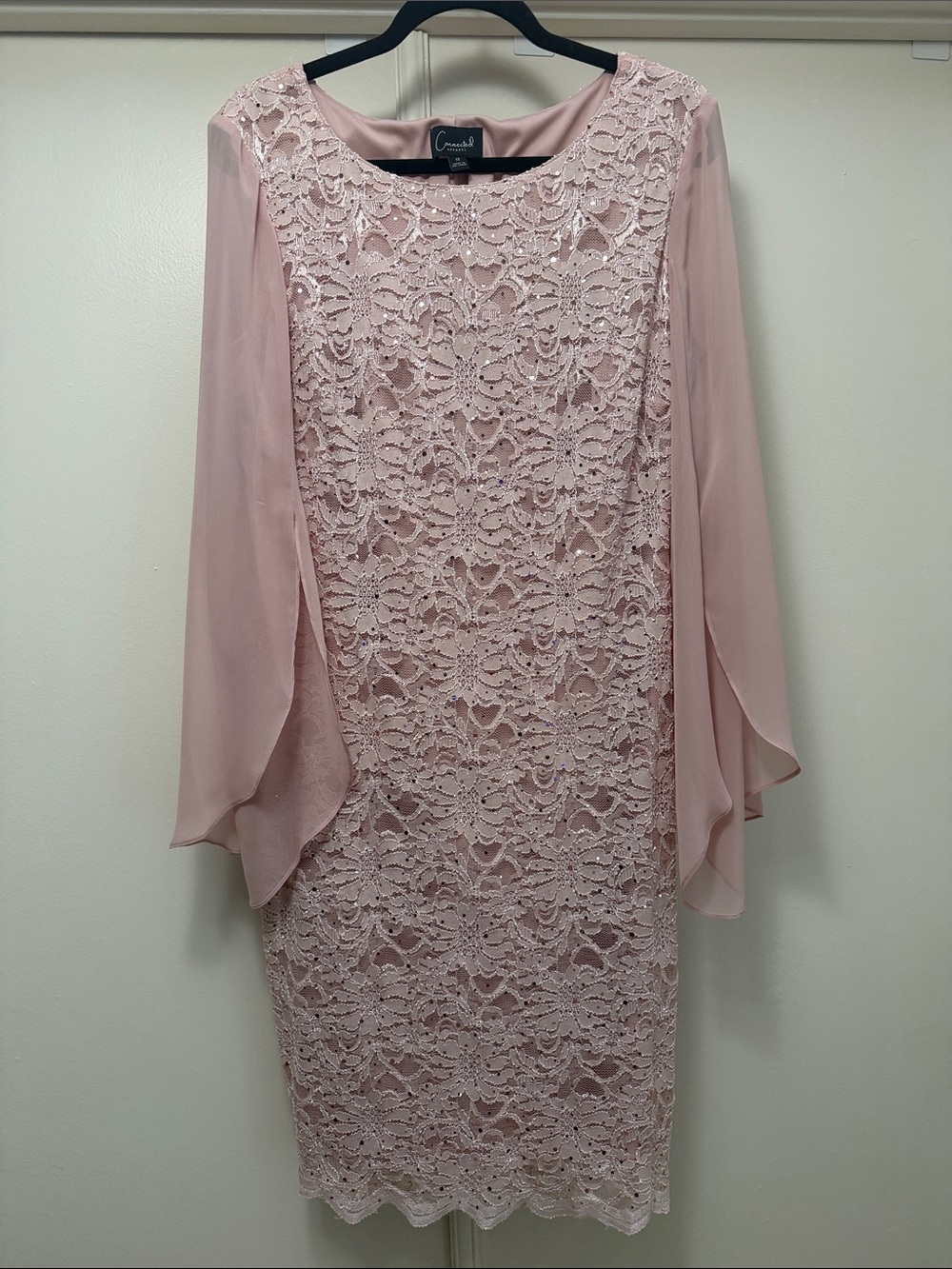 Connected Apparel Blush Pink Lace Sheath Dress | Mother of the Bride